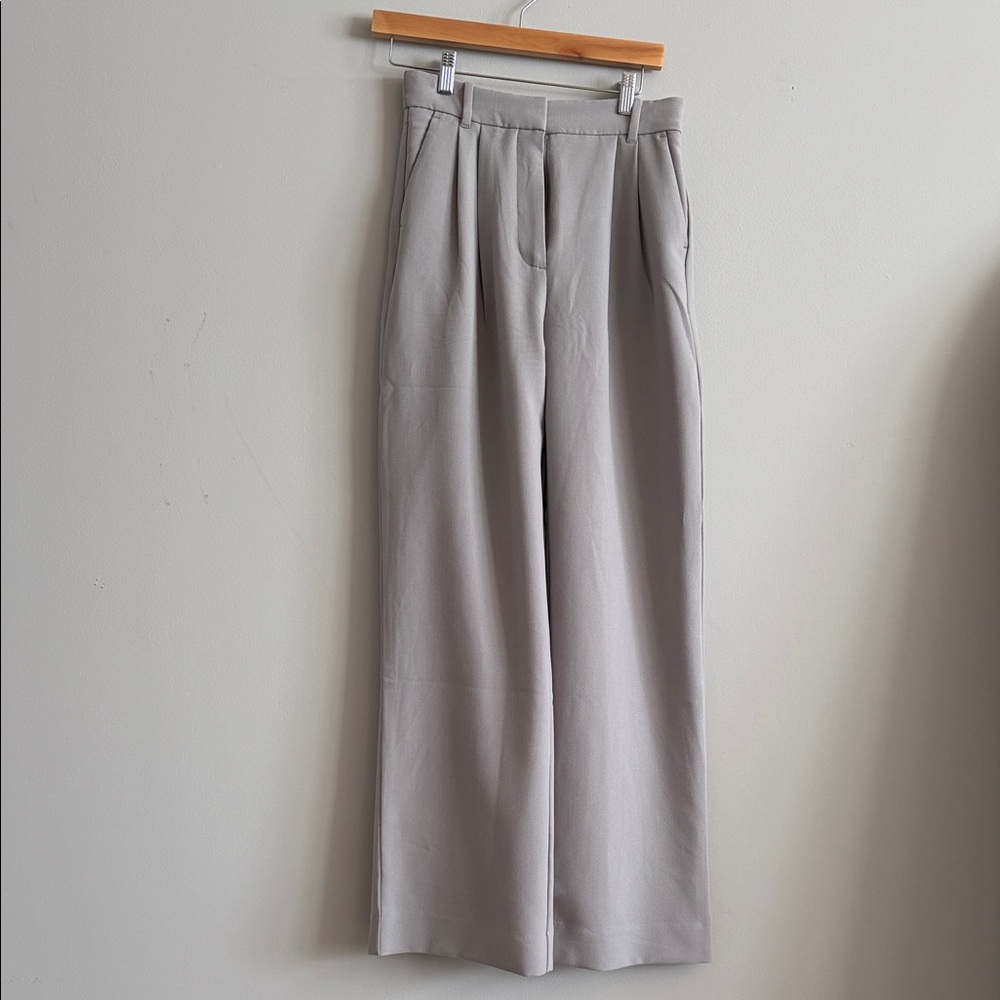 Abercrombie & Fitch Light Gray Wide-Leg Trousers